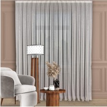 Dhm Perde Gümüş Simli Keten Tül Perde Yüksek Kalite Normal Pile 1'e 2,5 Pile