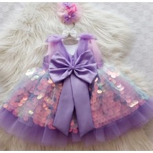 Shclothing Accessory Mini Deniz Kızı Elbisesi Kız Çocuklar İçin Özel Tasarım Lila Renkli Stil