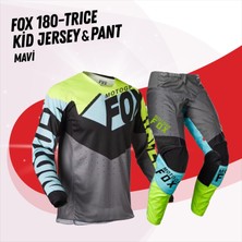 Fox 180 Trıce Mavi Çocuk Jersey Pantolon Takım