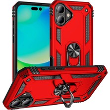Tasopay Apple iPhone 16 Plus Uyumlu Kılıf Soldier Korumalı Yüzüklü ve Mıknatıslı Tpu Gövde Kılıf