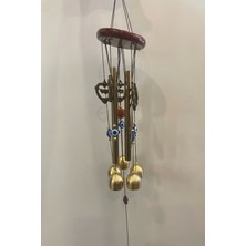 Rahan Deprem Zili Çanı Duvar Rüzgar Çanı Zili Feng Shui Ejderha Yılı 5 Çanlı Kalp Ok Eros Objeli
