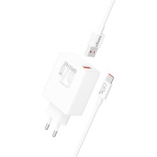 Onopo Android Xiaomi ve Samsung Uyumlu 67W USB Turbo Hızlı Şarj Aleti Seti Esnek Kablo Type-C - M6