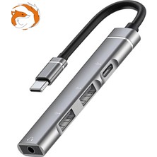 Foxyn OTG-19B Type C 3.5mm Kulaklık Ses USB C  USB iPhone / Dizüstü Pc Tak Çalıştır Çevirici Dönüştürücü