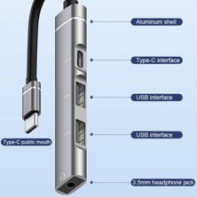 Foxyn OTG-19B Type C 3.5mm Kulaklık Ses USB C  USB iPhone / Dizüstü Pc Tak Çalıştır Çevirici Dönüştürücü