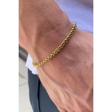 Mermaid Accessories Altın Renk Zincir Unisex Çelik Bileklik