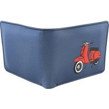 Perabags Kırmızı Vespa Baskılı Erkek Cüzdanı