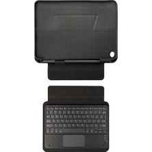 Casesuar Galaxy Tab A9 Plus Zore Border Keyboard Bluetooh Bağlantılı Standlı Klavyeli Tablet Kılıfı-Siyah