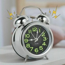 Keyfim Shop Metal Vintage Işıklı Masa Üstü Büyük Boy Alarmlı Çalar Saat