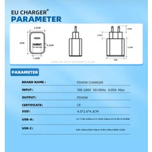 Android/iphone/tablet/macbook/samsung 45W Pd Type-C Hızlı Çoklu Şarj Adaptörü Aleti