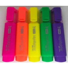 Mikro MK-701-30 Fosforlu Kalem 5 Renk - Mor, Sarı, Yeşil, Turuncu, Pembe - Mikro 5 Renk Fosforlu Kalem
