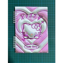 Hello Kitty 3D Baskı Efektli 50 Sayfa Defter Bonus Mat Stickerlı