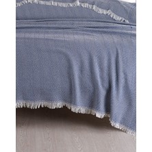 Terry Home Carden Pamuklu Koltuk Örtüsü Desenli 200 x 230 cm Kanepe Çekyat Buldan Bezi Lacivert