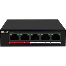 Hılook NS-0105P-35(B), 5 Port, Megabit, 4 Port Poe, 35W, +1 Port Megabit Uplink, Long Range 250METRE, Yönetilemez, Masaüstü Switch