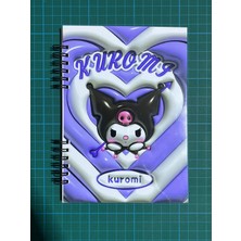 Kuromi 3D Baskı Efektli Stickerlı Defter 50 Sayfa Çizgisiz