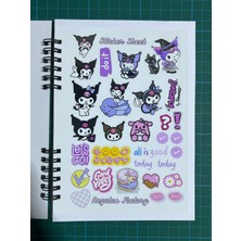 Kuromi 3D Baskı Efektli Stickerlı Defter 50 Sayfa Çizgisiz