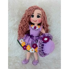 Lila Akasya Bebek Amigurumi Organik Oyuncak