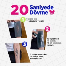 One Spray Tattoo Caps Dövme Şablon Seti +  Siyah Sprey 1