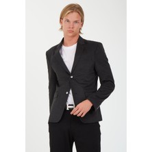 Sposo G-185 Iki Düğme Dar Kalıp Füme Erkek Blazer Ceket