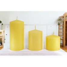 Mak Candle 3'lü Blok Mum Set Dekoratif ve Hediyelik