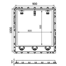 Luxwares 90X100 Kilitli- Menteşeli / Rögar Kapağı / Havuz Kapağı / Peyzaj Kapağı / Plastik Kapak / Çerçeve + Düz Kapak