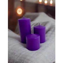 Mak Candle 3'lü Blok Mum Set Dekoratif ve Hediyelik