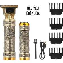 Tıraş Makinesi Saç Sakal Profesyonel Yeni Nesil USB Şarjlı 2'li Set Çelik Tıraş Makinesi