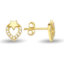 ÇGK KUYUMCULUK Damla Yıldız Çivi Altın Küpe CGKKP062