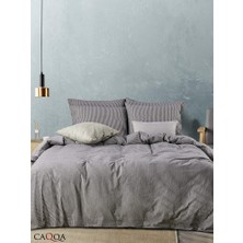 Line Striped Naturel Pamuk Çift Kişilik Nevresim Takımı