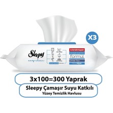 Sleepy Easy Clean Çamaşır Suyu Katkılı Yüzey Temizlik Havlusu 100X3=300 Yaprak