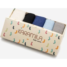 Karamila 5 Çift Bebek Çorap Dikişsiz - Bambu Çorap