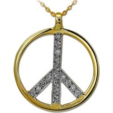 Ariş Pırlanta Barış Sembolü Kolye (Peace)