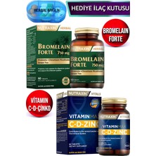 Nutraxin Bromelain Forte 60 Adet Tablet + Nutraxin Vitamin Max C-D-Çinko 60 Adet Tablet