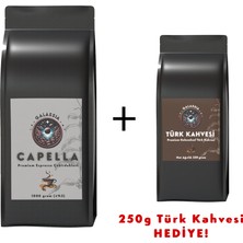 Galassia Capella Premium Espresso Çekirdekleri 1000G - 250g Türk Kahvesi Hediyeli!