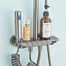 Piyano Antresit Siyah Beyaz Renkleriyle Robot Tepe Duş Seti Yağmur Tepe Banyo 4 Tuşlu Batarya Dahil  Duş Seti Fırmak Su