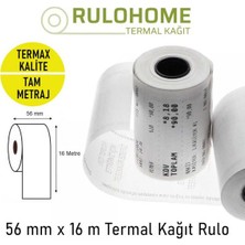 Rulo Home Termal Kağıt 56X16 Termal Pos Rulosu & Yazarkasa Kağıdı 5 Paket / 50 Rulo