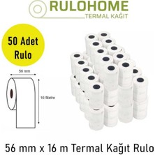 Rulo Home Termal Kağıt 56X16 Termal Pos Rulosu & Yazarkasa Kağıdı 5 Paket / 50 Rulo