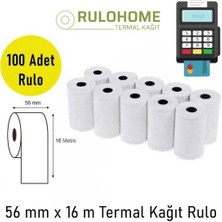 Rulo Home Termal Kağıt 56X16 Termal Pos Rulosu & Yazarkasa Kağıdı 10 Paket / 100 Rulo