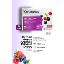 Greendrops Bitkisel Drops Boğaz Pastili - Orman Meyve Aromalı - Kara Mürver, Propolis, Beta Glukan