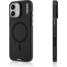 iPhone 16 Plus Uyumlu Kılıf Magsafe Şarj Özellikli Youngkit Hidden Sand Serisi Kapak Siyah