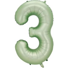 Kidspartim 3 Rakam Yeşil Folyo Balon 40 Inç 100 cm