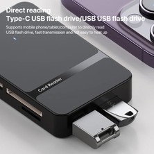 CoverZone Çoklayıcı Adaptör 8 In 1 Lightning / Type-C To USB A, Sd Tf Ms / Macbook Uyumlu Çevirici Adaptör Çok Portlu Çoklayıcı 8 In 1 USB Hub ADS-315