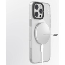 iPhone 16 Pro Max Uyumlu Kılıf Magsafe Şarj Özellikli Youngkit Hidden Sand Serisi Kapak Beyaz