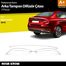 Nova Krom Fiat Egea Sd Krom Arka Tampon Difüzör Çıtası 3 Prç. 2015 Üzeri