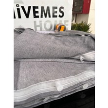 Nivemes Home Branda Balkon Perdesi Kornişli ve Bağcıklı Fon Perde
