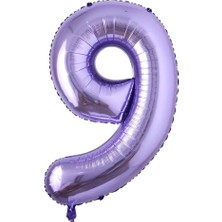 Kidspartim 9 Rakam Mor Folyo Balon 40 Inç 100 cm