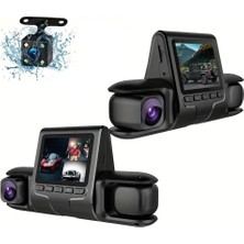 CoverZone Hd Araç Kamerası Geniş Görüş Açısı Ön Arka ve Araç Içi 3 Kamera Kanal Desteği, Hareket Dedektör Desteği, Tf Kart Desteği Dash Cam 0077