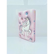 Puffy Unicorn Hatıra Defteri Pembe