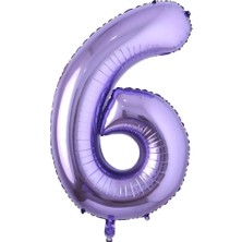Kidspartim 6 Rakam Mor Folyo Balon 40 Inç 100 cm