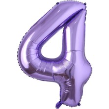 Kidspartim 4 Rakam Mor Folyo Balon 40 Inç 100 cm