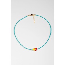 Lila Rosa Cam Balık Figürlü Otantik Kolye